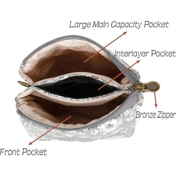 Small Crossbody Phone Purse Cellphone Wallet Red Circle - Picture 3 of 6